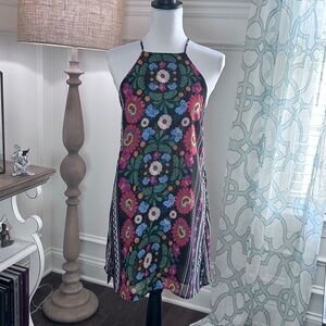 Show Me Your Mumu NWOT Retro Bohemian Mirrored Floral High Neck Mini Dress